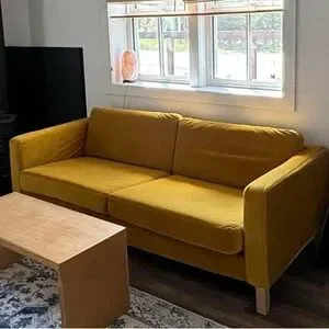 IKEA Accents Bemz Brand Mustard Yellow Velvet Slipcover For